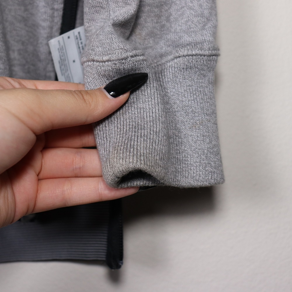 Nike Womens Colorblock Sweatshirt Grey Black Raglan Logo Pullover Medium - Picture 7 of 7